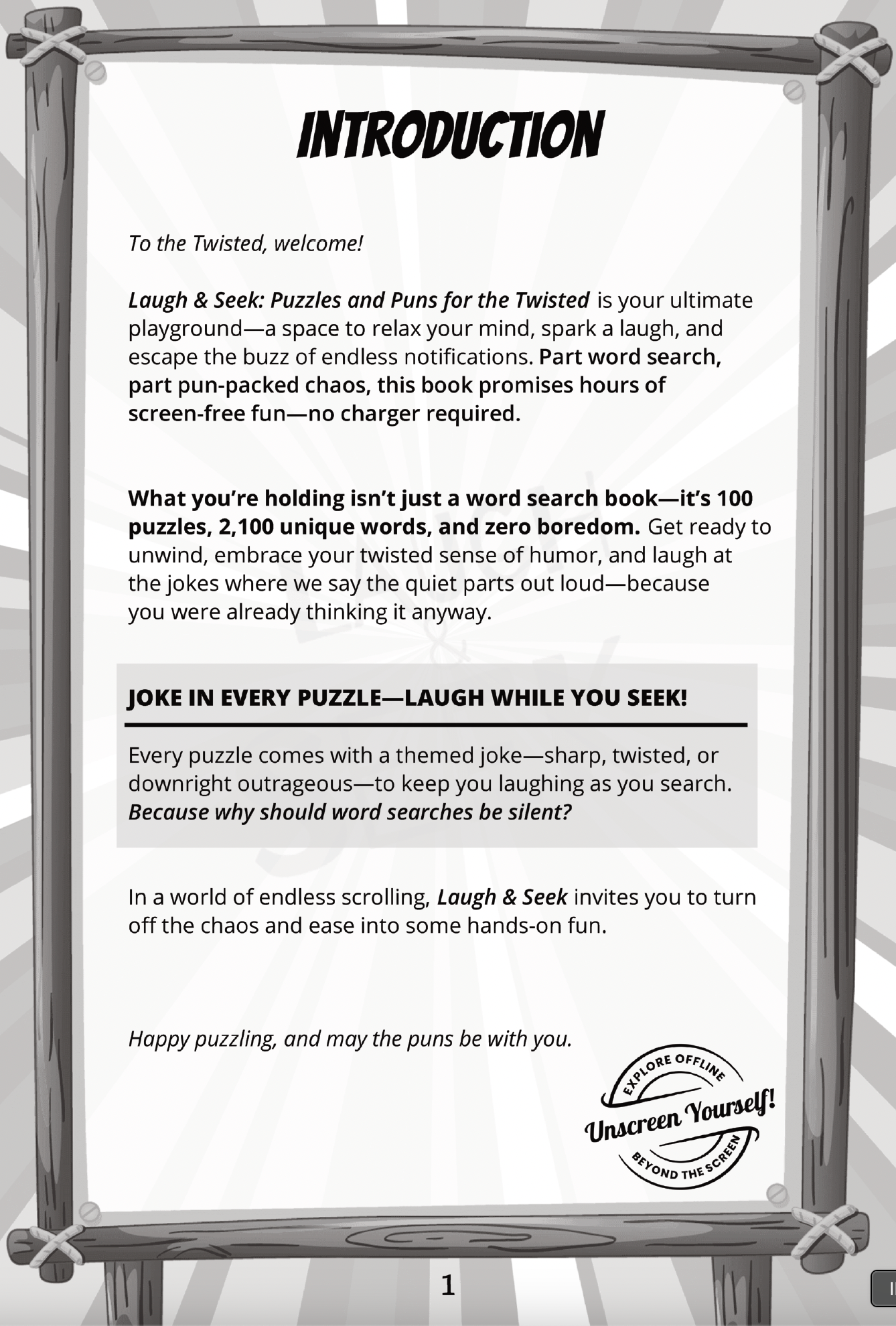 🆕 LAUGH & SEEK: WORD SEARCH PUZZLES AND PUNS FOR THE TWISTED