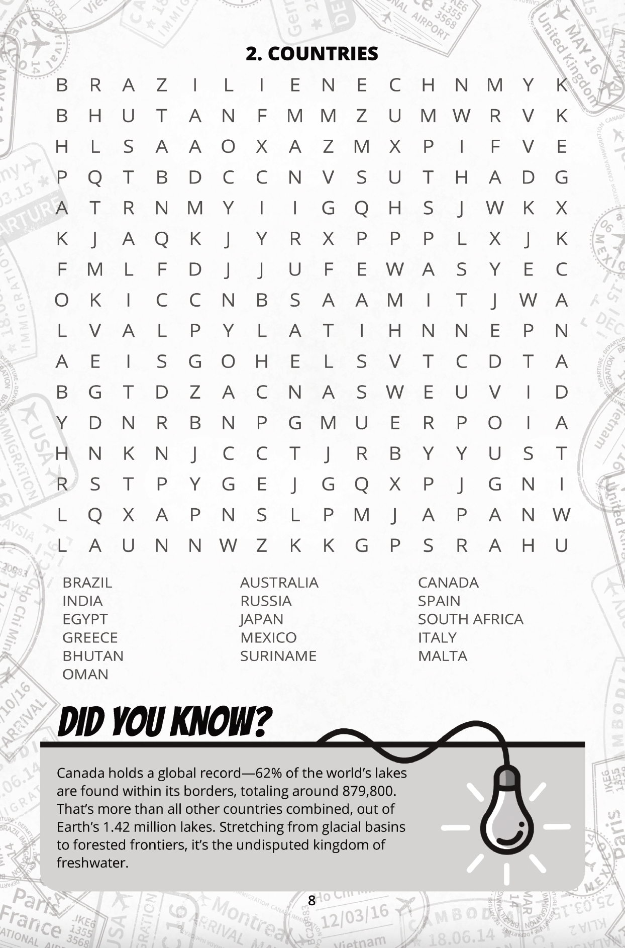 WORLDLY WONDERS: WORD SEARCH
