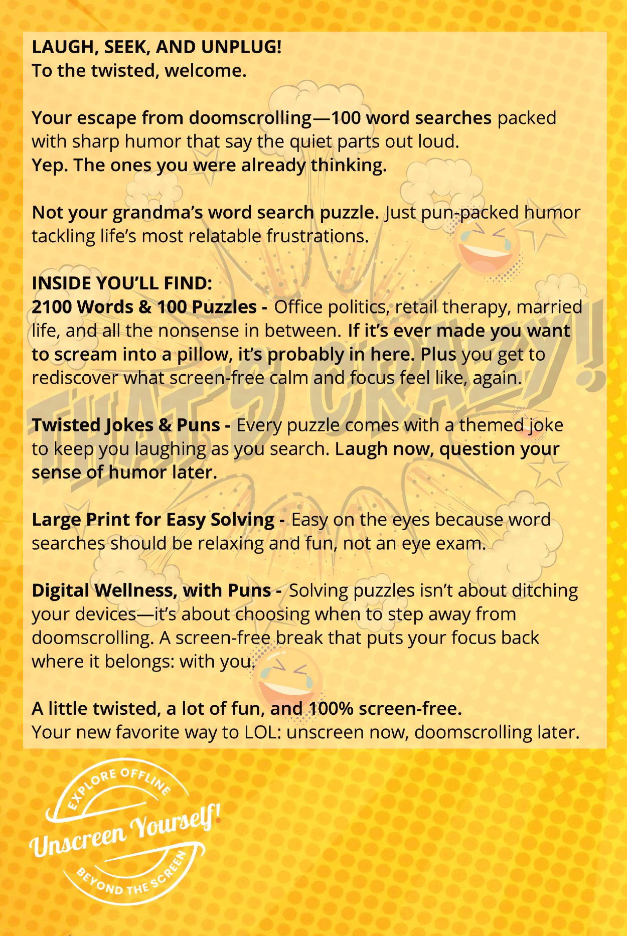 Laugh & Seek: Word Search Puzzles and Puns for the Twisted