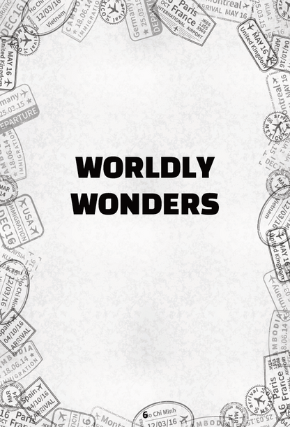 WORLDLY WONDERS: WORD SEARCH