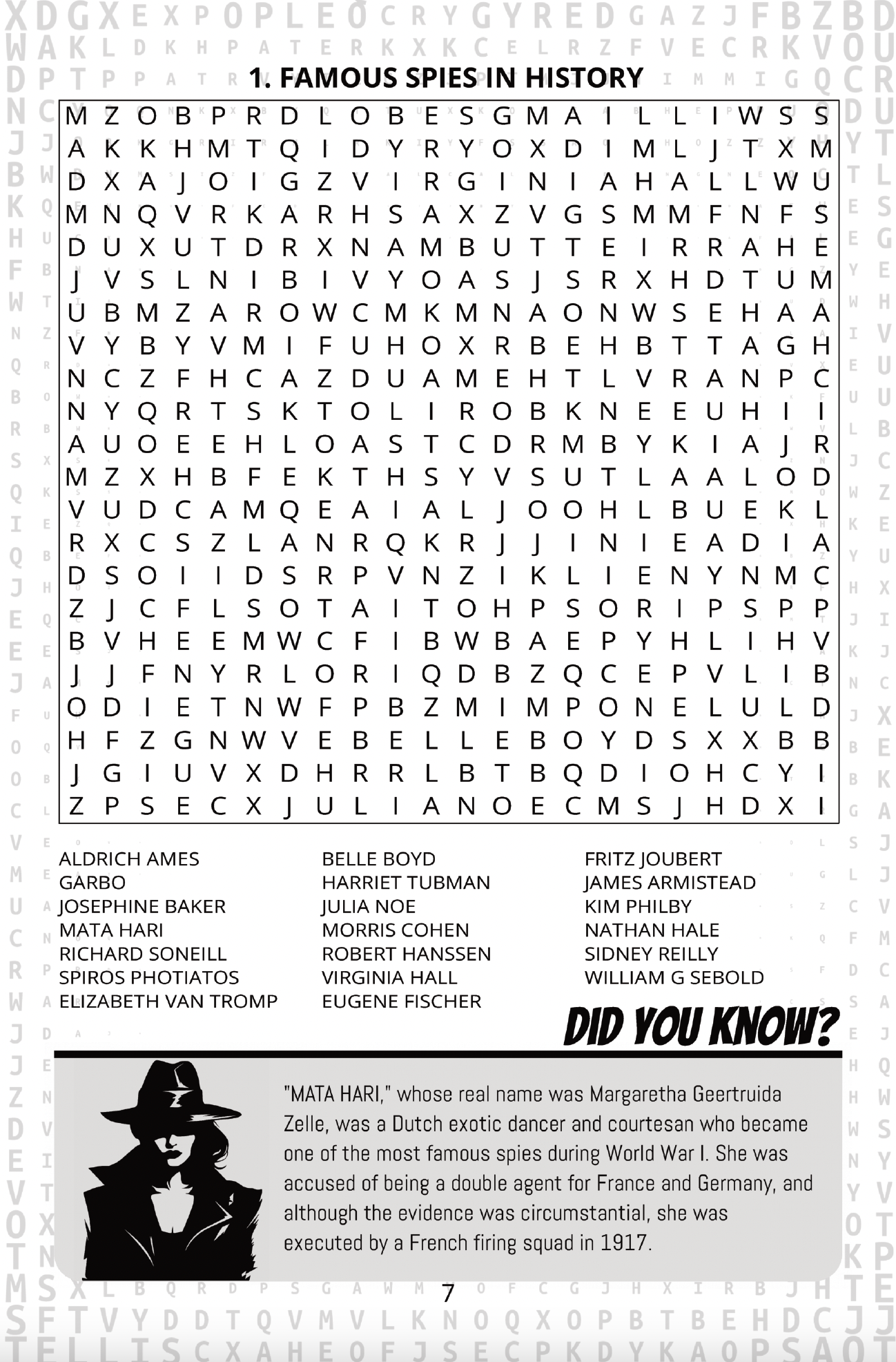 THE ART OF ESPIONAGE: A WORD SEARCH MISSION