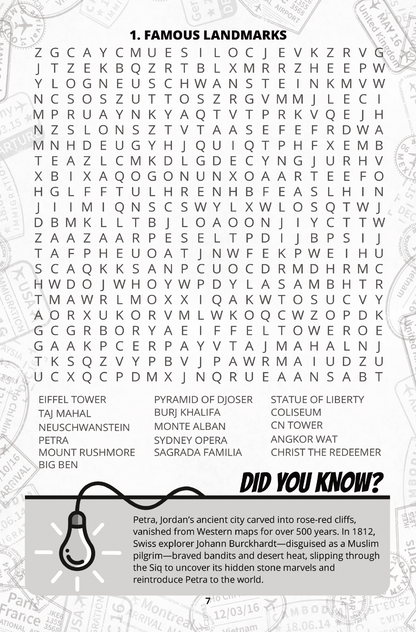 Worldly Wonders: Word Search Puzzles