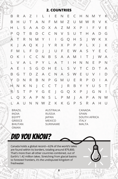 Worldly Wonders: Word Search Puzzles