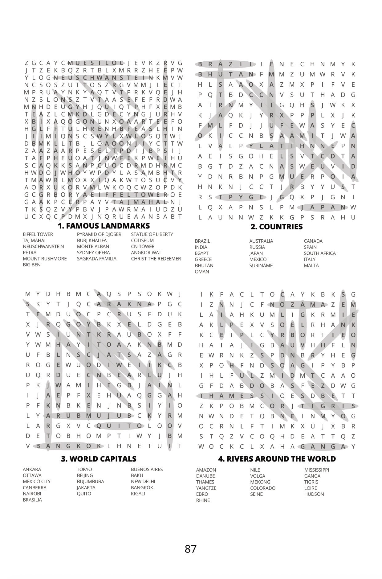Worldly Wonders: Word Search Puzzles