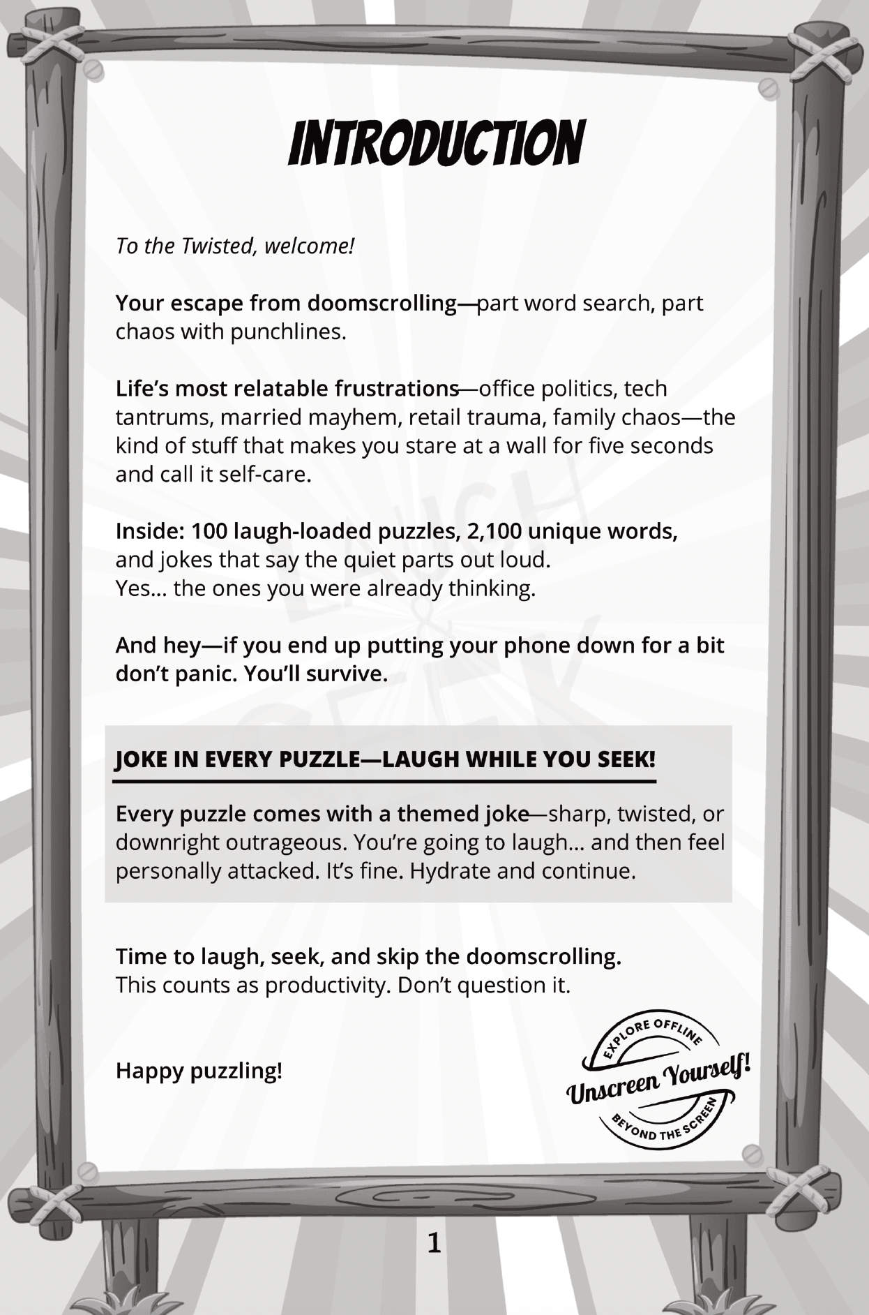 Laugh & Seek: Word Search Puzzles and Puns for the Twisted